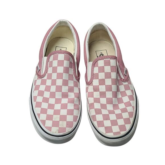 Vans Classic Slip-On Checkerboard Pink White Women's 9 - Picture 2 of 9